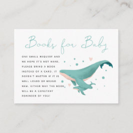 Whale Boy Baby shower Boeken voor Baby Informatiekaartje
