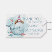 Whale Boy Baby shower Dank je Cadeaulabel (Voorkant (Horizontaal))