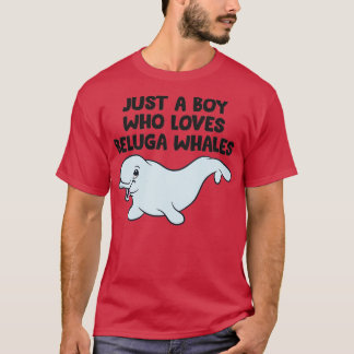 Whale Boy Gift is gewoon een jongen die van Beluga T-shirt