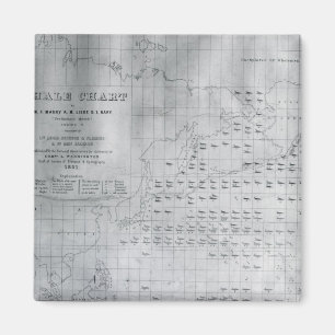 Whale Chart of the North Pacific, 1851 Magneet
