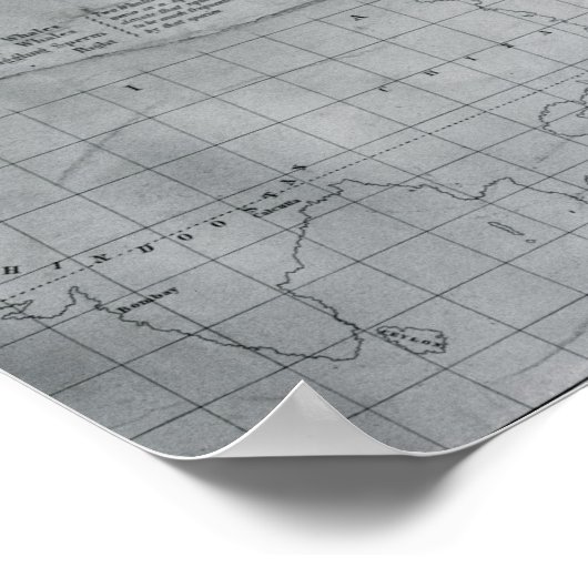 Whale Chart of the North Pacific, 1851 Poster (Hoek)