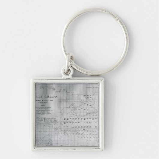 Whale Chart of the North Pacific, 1851 Sleutelhanger (Voorkant)