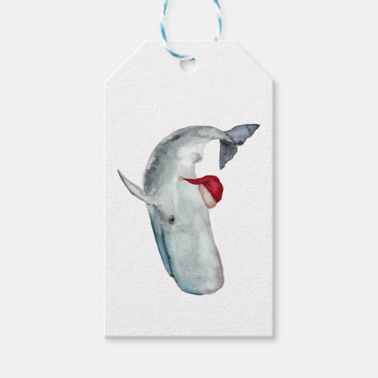 Whale Christmas Gift Label Cadeaulabel (Voorkant)