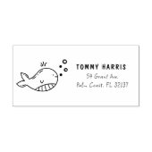 Whale | Custom Kids Name & Return Address  Rubberstempel (Afrduk)