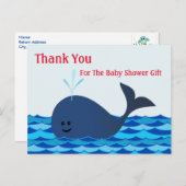 Whale, dank je Baby shower Briefkaart (Voorkant / Achterkant)