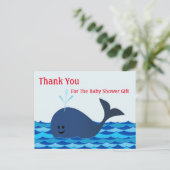 Whale, dank je Baby shower Briefkaart (Staand voorkant)