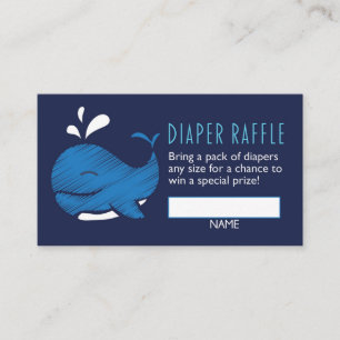 Whale Diaper Raffle Ticket Informatiekaartje