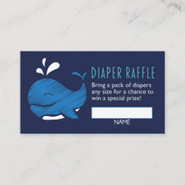 Whale Diaper Raffle Ticket (jongen) Informatiekaartje