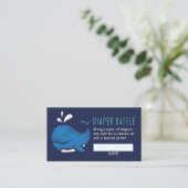 Whale Diaper Raffle Ticket (jongen) Informatiekaartje (Staand voorkant)
