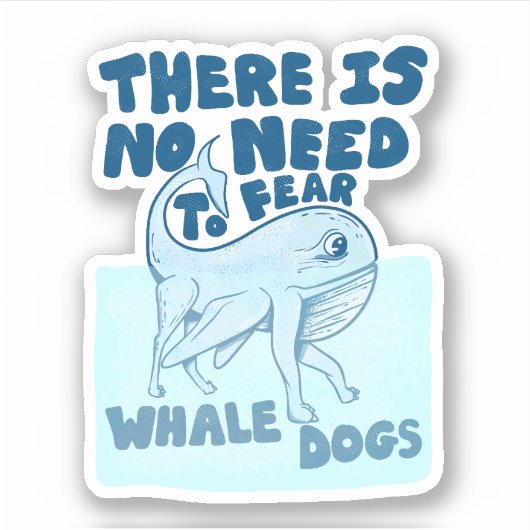 Whale Dog funny creature Sticker (Voorkant)