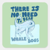 Whale Dog funny creature Vierkante Sticker (Voorkant)