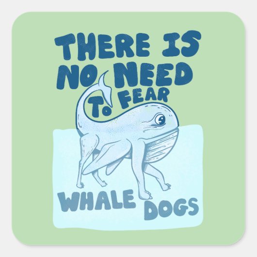 Whale Dog funny creature Vierkante Sticker (Voorkant)