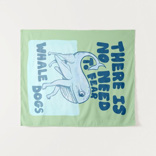 Whale Dog funny creature Wandkleed (Voorkant (horizontaal))