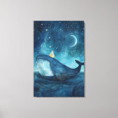 Whale Dreamscape onder Sterrennacht Canvas Afdruk (Voorkant)
