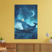 Whale Dreamscape onder Sterrennacht Canvas Afdruk (Insitu (Woonkamer))