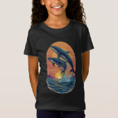 Whale Family Sunset: Duik in Serenity T-shirt (Voorkant)
