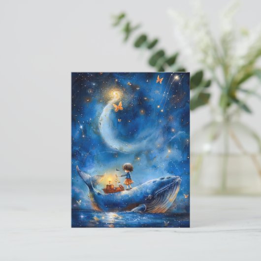 Whale Fantasy Briefkaart (Staand voorkant)