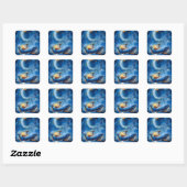 Whale Fantasy Vierkante Sticker (Vel)