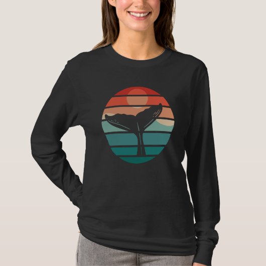 Whale Fin Sunset Whale Watcher T-shirt (Voorkant)