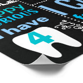 Whale First Birthday Chalkboard voor een jongen Poster (Hoek)