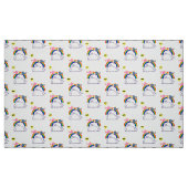 Whale Fish Rainbow Sun fabric Stof (Fat Quarter)