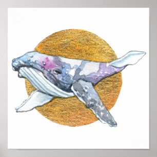 Whale Float Poster