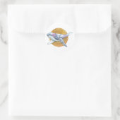 Whale Float Ronde Sticker (Tas)