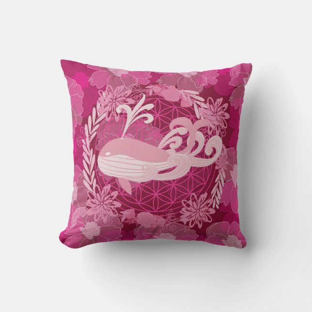 Whale flower of life kussen (Voorkant)