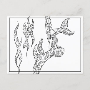 Whale Flukes Black en White Briefkaart