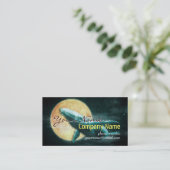 Whale Flying to The Moon Visitekaartjes sjabloon (Staand voorkant)