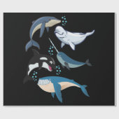 Whale For Whale Lovers Blue Beluga Orca Cadeaupapier (Vlak)