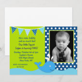 Whale Foto Birthday Party Invitations Kaart (Voorkant / Achterkant)