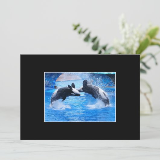 Whale Fotouitnodiging Kaart (Staand voorkant)