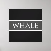 WHALE Fun Donkergrijs Zwart Wit Orka Stripes Canvas Afdruk (Voorkant)
