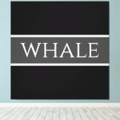 WHALE Fun Donkergrijs Zwart Wit Orka Stripes Canvas Afdruk (Insitu (Houten vloer))
