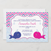 Whale Gender onthulling Baby shower Uitnodiging (Voorkant)