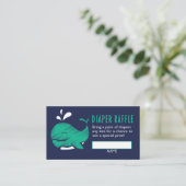 Whale Gender Reveal Luier Raffle Ticket Informatiekaartje (Staand voorkant)
