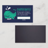Whale Gender Reveal Luier Raffle Ticket Informatiekaartje (Voorkant / Achterkant)