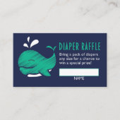 Whale Gender Reveal Luier Raffle Ticket Informatiekaartje (Voorkant)