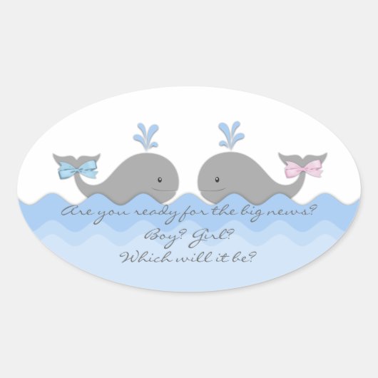 Whale Gender Reveal Stickers (Voorkant)