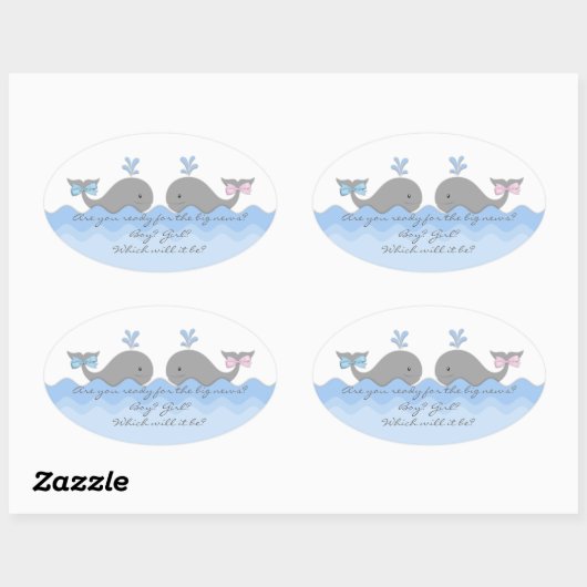Whale Gender Reveal Stickers (Vel)