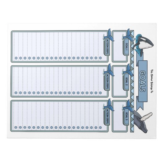 Whale Goal Planner Custom Notitieblok (Voorkant)