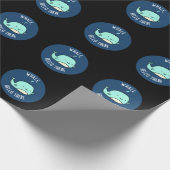 Whale Hallo Daar Funny Whale Pun Dark BG Cadeaupapier (Hoek)