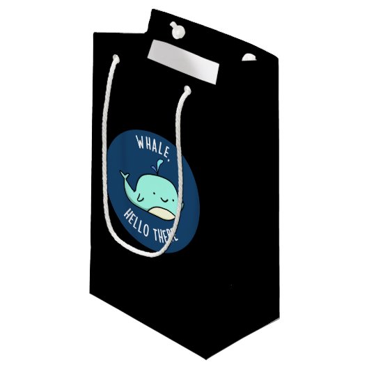 Whale Hallo Daar Funny Whale Pun Dark BG Klein Cadeauzakje (Voorkant Gekanteld)