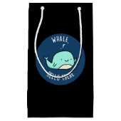 Whale Hallo Daar Funny Whale Pun Dark BG Klein Cadeauzakje (Voorkant)