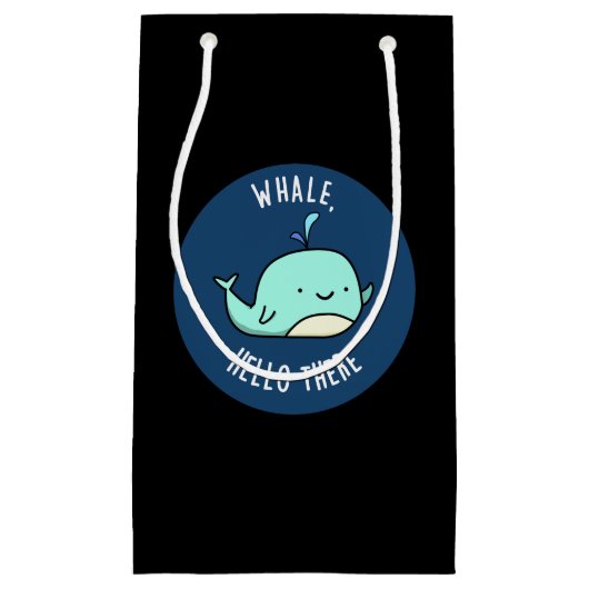 Whale Hallo Daar Funny Whale Pun Dark BG Klein Cadeauzakje (Voorkant)