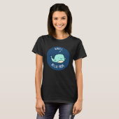 Whale Hallo Daar Funny Whale Pun Dark BG T-shirt (Voorkant volledig)