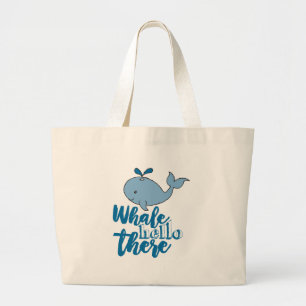 Whale Hallo daar Whale Cartoon Cute Baby Whale de Grote Tote Bag