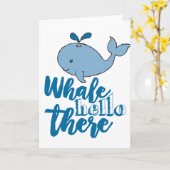 Whale Hallo daar Whale Cartoon Cute Baby Whale de Kaart (Gele Bloem)