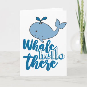 Whale Hallo daar Whale Cartoon Cute Baby Whale de Kaart